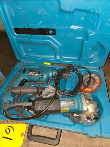 LOT MAKITA HP1621 POWER DRILL & 9554NB ANGLE GINDER
