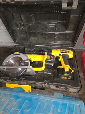 LOT DEWALT SKIL SAW & POWER DRILL