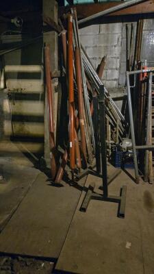 LOT SCAFFOLDING EQUIPMENT; HVAC DUCT AND CHANNELS OF ALL SIZES; PVC; SUPPLIES; SHELVES; SHOP FAN; DOWNSTAIRS AND UPSTAIRS - 3