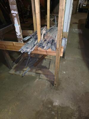 LOT SCAFFOLDING EQUIPMENT; HVAC DUCT AND CHANNELS OF ALL SIZES; PVC; SUPPLIES; SHELVES; SHOP FAN; DOWNSTAIRS AND UPSTAIRS - 9