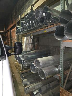 LOT SCAFFOLDING EQUIPMENT; HVAC DUCT AND CHANNELS OF ALL SIZES; PVC; SUPPLIES; SHELVES; SHOP FAN; DOWNSTAIRS AND UPSTAIRS - 21