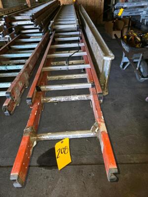 LOT FIBERGLASS LADDERS & WOOD RAMP; QTY. 3