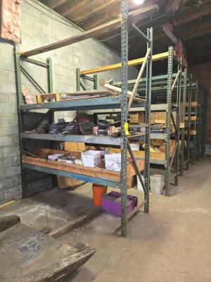 LOT PALLET RACK AND CONTENTS