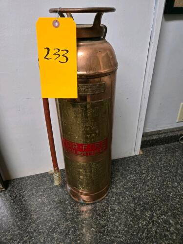 ANTIQUE KONTROL BRASS FIRE EXTINGUISHER