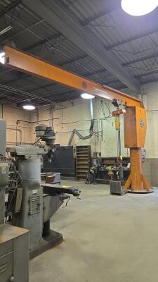 CLEVELAND BEACON-LINE HEAVY-DUTY JIB CRANE; CM LOADSTAR 2-TON HOIST