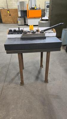 Granite Surface Plate 36"x24" with Steel Stand & Metalworking Tooling Lot &ndash; Indexable Cutters, Holders, Fixtures (Lot 117)
