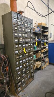 LOT CABINETS, RACKS AND CONTENTS