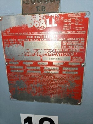 DOALL VERTICAL METAL CUTTING BANDSAW; CONTOUR-MATIC 26" - 3