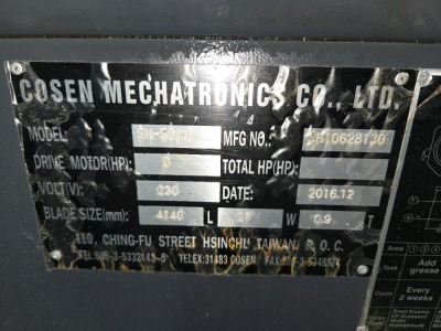 COSEN HORIZONTAL METAL CUTTING BANDSAW; MDL. SH-500M - 2