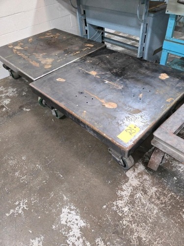 LOT HEAVY DUTY STEEL ROLLING CARTS