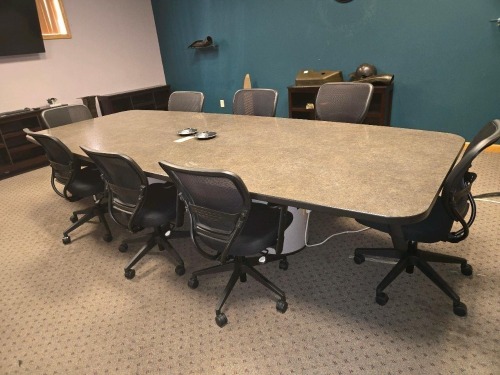 CONFERENCE TABLE & LOT OF CHAIRS