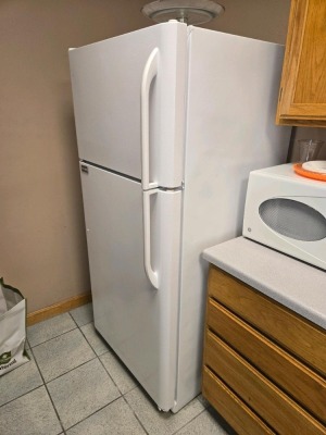 KITCHEN-FRIGIDAIRE REFRIGERATOR; GE & WALMART MICROWAVES; DINING TABLE - 2