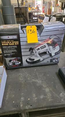 CHICAGO ELECTRIC POWER TOOLS VARIABLE SPEED BAND SAW KIT; 5" X 5" DEEP CUT; NEW IN BOX