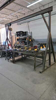 A-FRAME GANTRY CRANE W/ CM 1 TON HOIST; FRAME & HOIST ONLY - 2