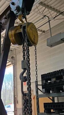 A-FRAME GANTRY CRANE W/ CM 1 TON HOIST; FRAME & HOIST ONLY - 5