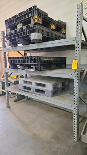 LOT PALLET RACK AND PLASTIC PALLETS