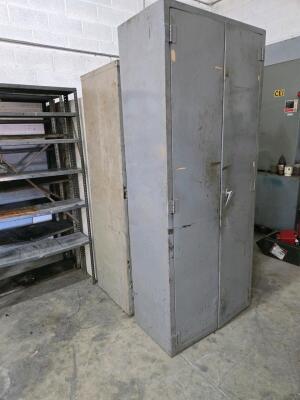 LOT STEEL SHELVES & 2-DOOR CABINETS - 2