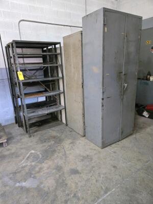 LOT STEEL SHELVES & 2-DOOR CABINETS - 3