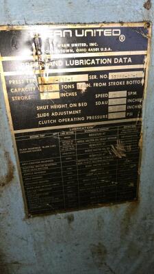 WEAN UNITED OBI PUNCH PRESS; MDL. G-110-I; 110 TON CAPACITY - 4