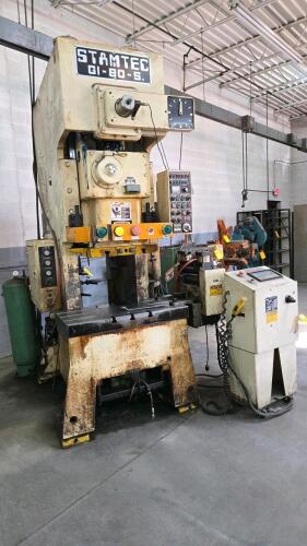 STAMPTEC OPEN BACK GAP FRAME PRESS; MDL. G1-80-S; 80 TON CAPACITY; YEAR 1993