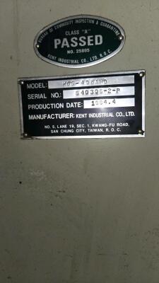 KENT HORIZONTAL AUTOMATIC HORIZONTAL SURFACE GRINDER; MDL. KGS-406AHD; S/N 340306-2-P; YEAR 1984 - 7