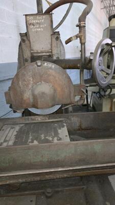 ABRASIVE MACHINE TOOL HAND FEED HORIZONTAL SURFACE GRINDER; MDL. #1 1/2 - 3