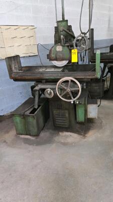 ABRASIVE MACHINE TOOL HAND FEED HORIZONTAL SURFACE GRINDER; MDL. 1 1/2; W/ MAGNA LOCK ELECTRO-MAGNETIC CHUCK; ELECTRO-MATIC CHUCK CONTROL